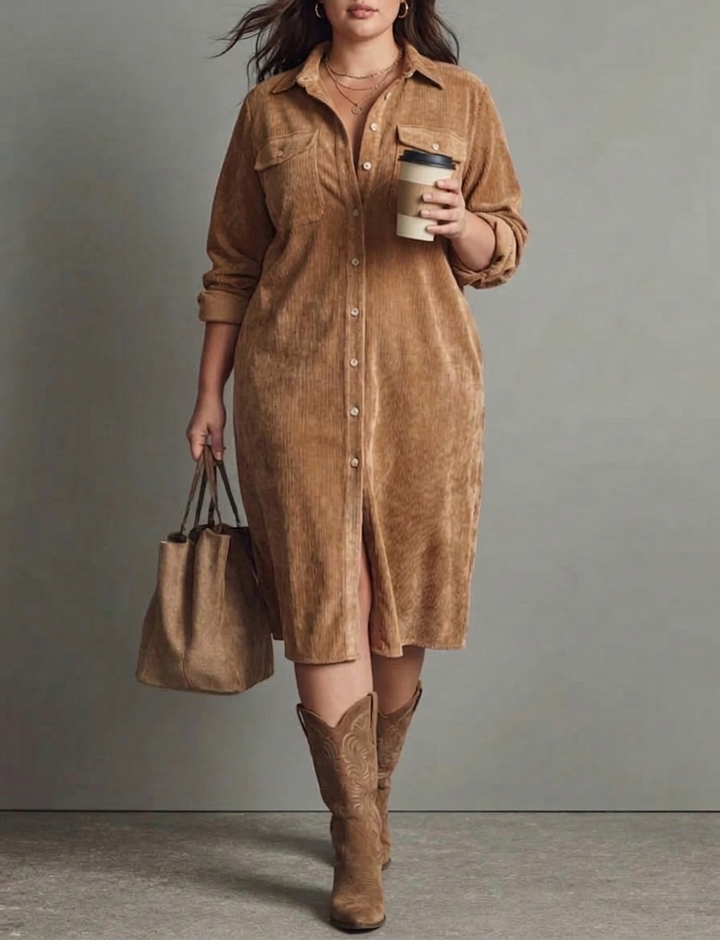 Elise | Soft Corduroy Dress