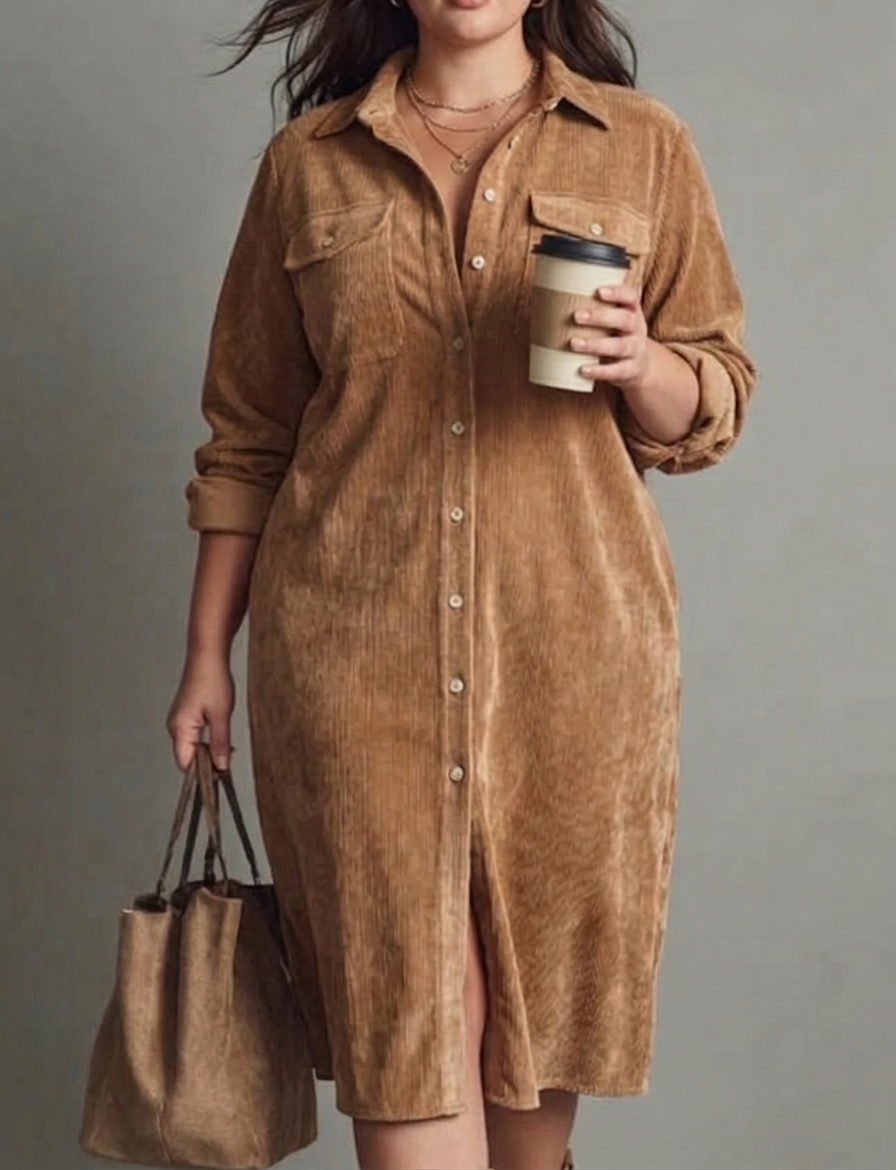 Elise | Soft Corduroy Dress