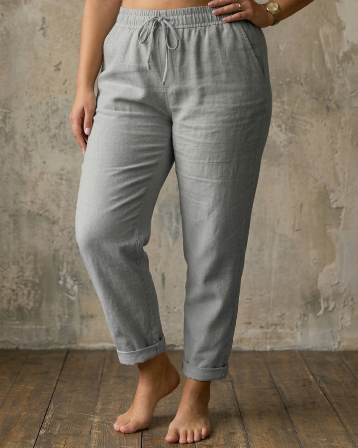 Maylora | Drawstring Relaxed Linen Trousers