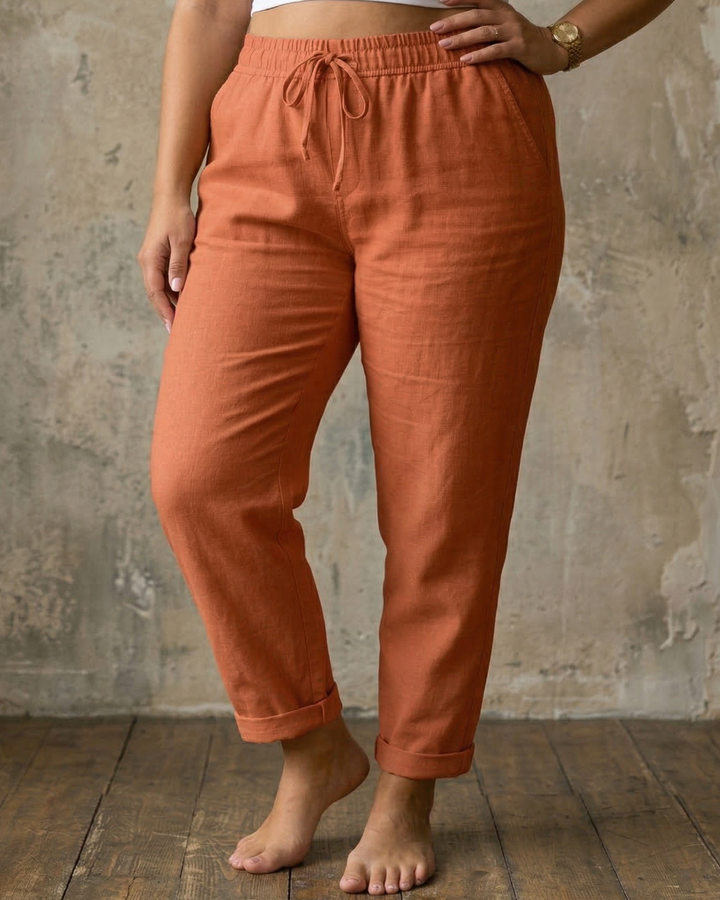 Maylora | Drawstring Relaxed Linen Trousers