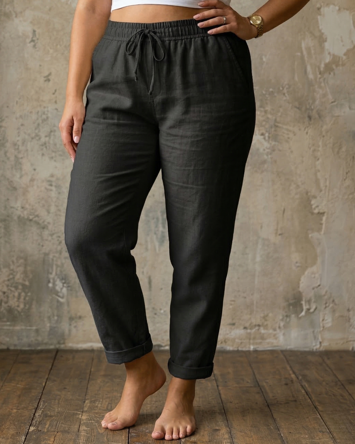 Maylora | Drawstring Relaxed Linen Trousers