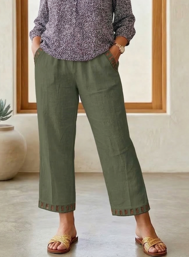 Wren – Relaxed Contrast Trim Cropped Pants