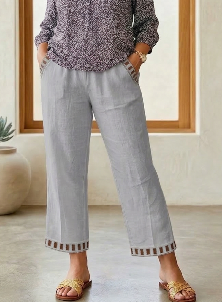 Wren – Relaxed Contrast Trim Cropped Pants